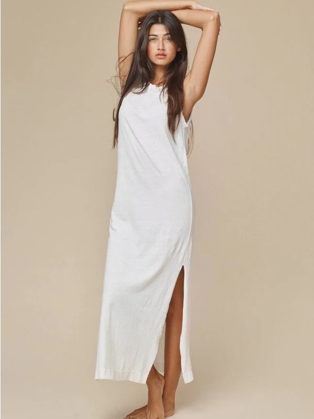 Jungmaven Hermosa Hemp Natural/Cream Short Sleeve Tee Dress